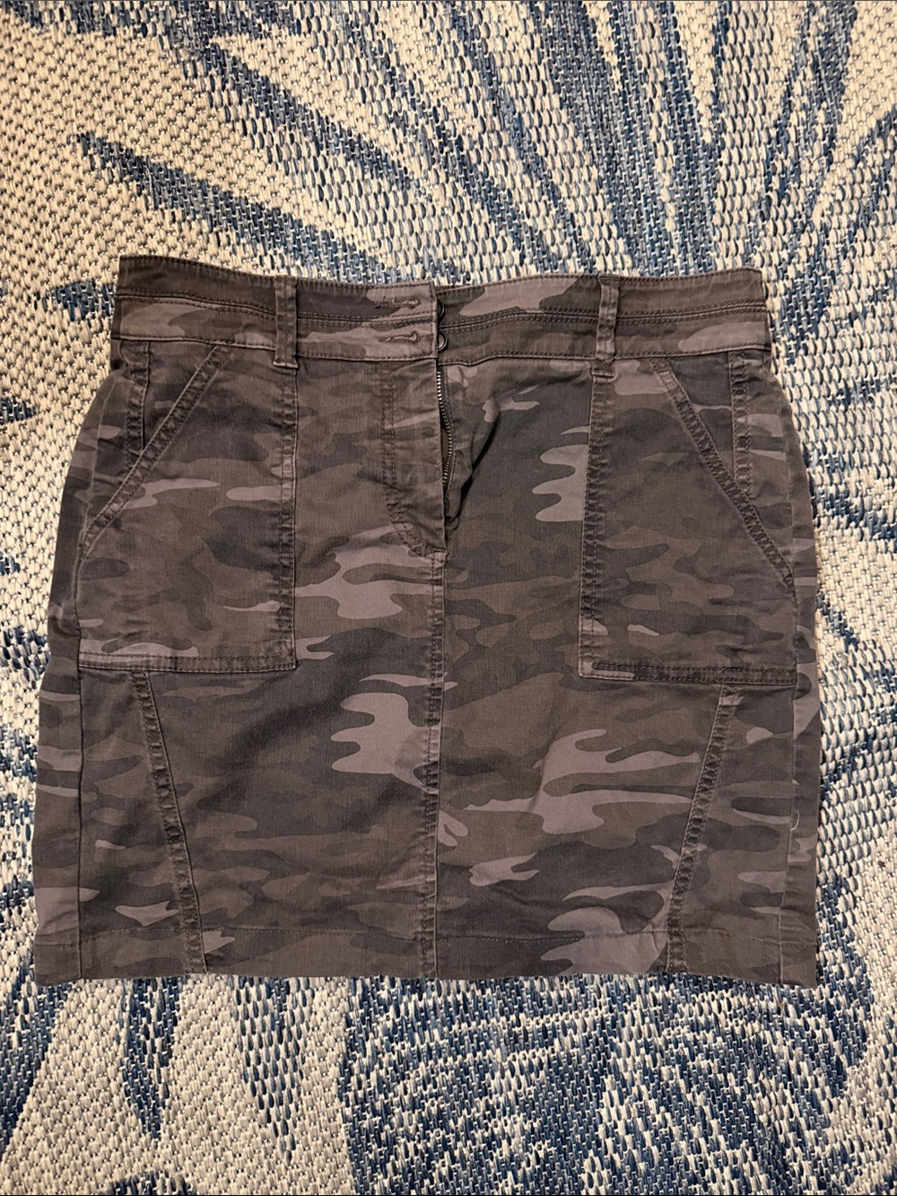 LOFT Gray Camo Utility Mini Skirt
